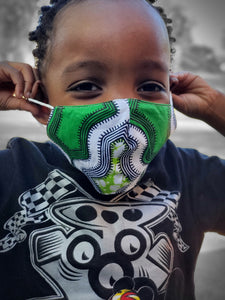KIDS African Print Fabric Face Masks- Random Color Selection