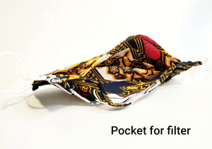 KIDS African Print Fabric Face Masks- Random Color Selection